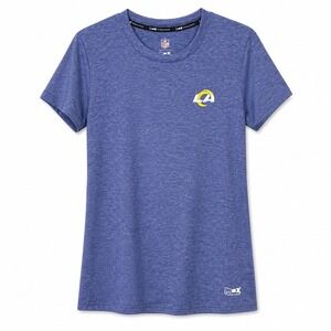 NFL LA Rams Women Tee Large Blue Dri Fit Athletic Football Shirt NWT